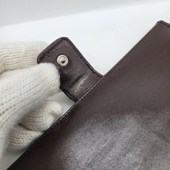 VINTAGE FENDI Authentic Bifold Long Wallet Zucca Canvas Leather Brown Logo FENDI - Picture 9 of 16